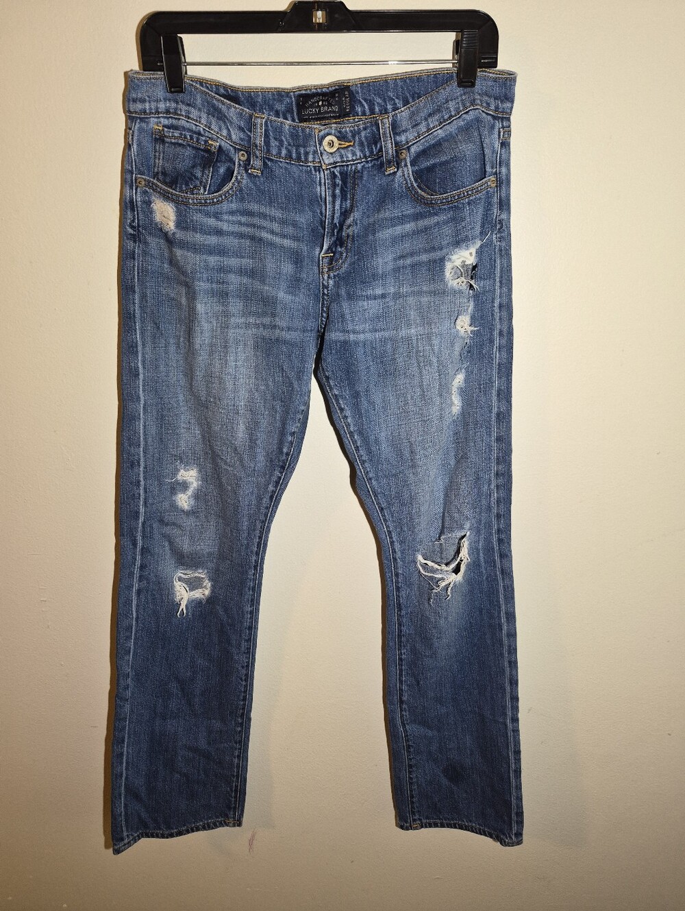 6) Lucky Brand Sienna Tomboy Medium Wash Distressed Denim Jeans